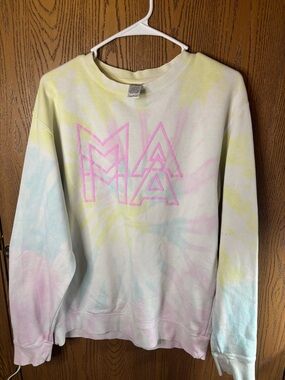 Pastel Tie Dye “MaMa” Crewneck Sweatshirt Size M